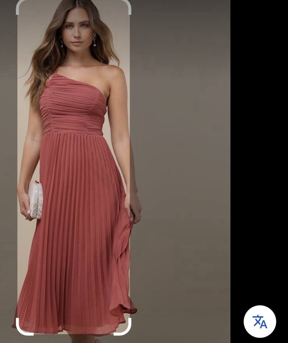 NWT lulus Wondrous Muse Blush Pleated One-Shoulder Midi Dress Sz XL #98
